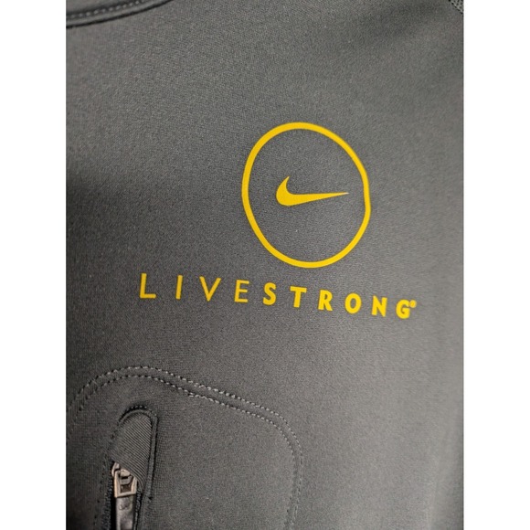 Nike Running Live Strong Zip Jacket Mock Neck Reflective Size Large Gray Pockets - Picture 4 of 10
